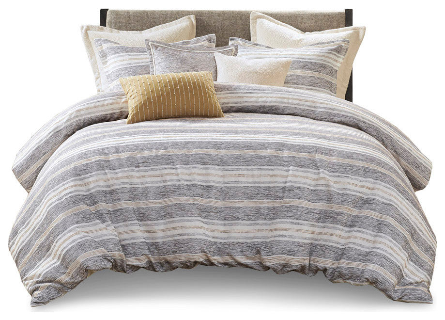 Madison Park Signature Oversized Jacquard Striped Comforter Set
