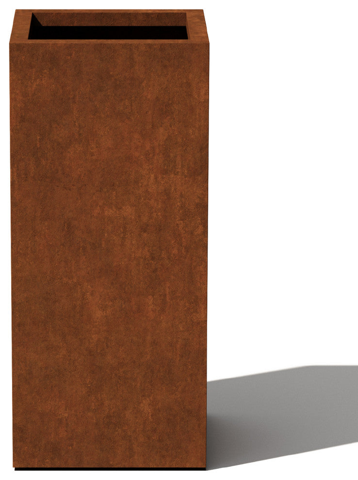 Metallic Series Corten Steel Pedestal Planter, Short