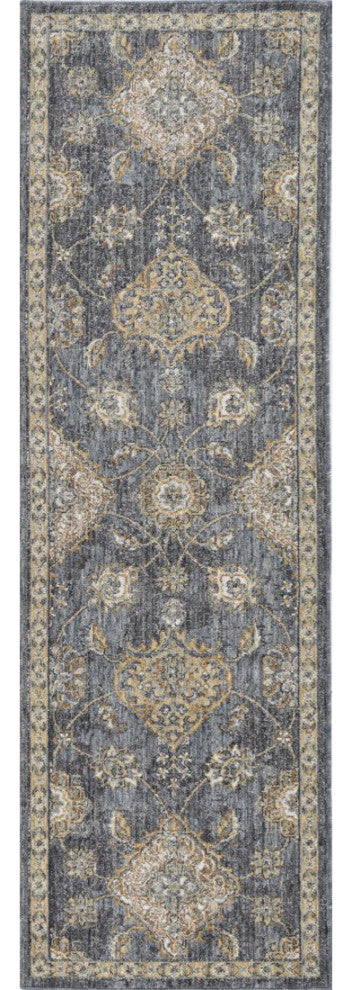 KAS Ria 6822 Slate Gray Sofia Area Rug, 2'3"x7'6" Runner