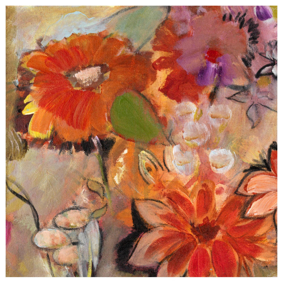 "Garden of a Joyful Day TL" Digital Paper Print by Joan Elan Davis, 26"x26"