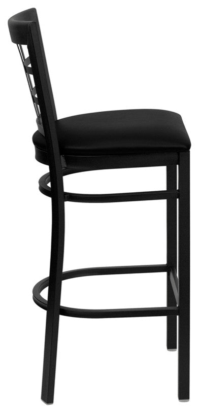 Metal Restaurant Bar Stool, Black