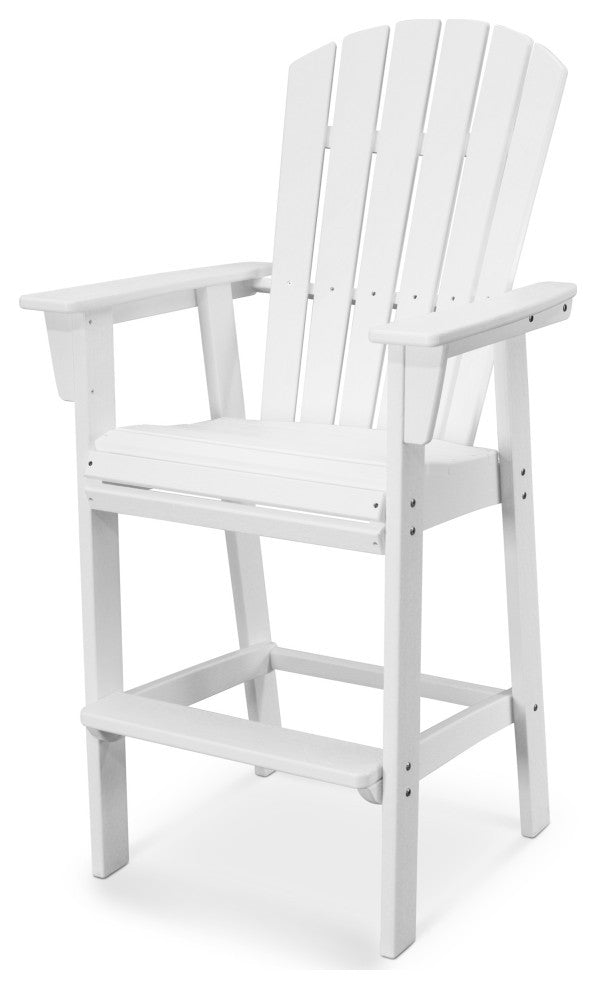 POLYWOOD Nautical Adirondack Bar Chair, White