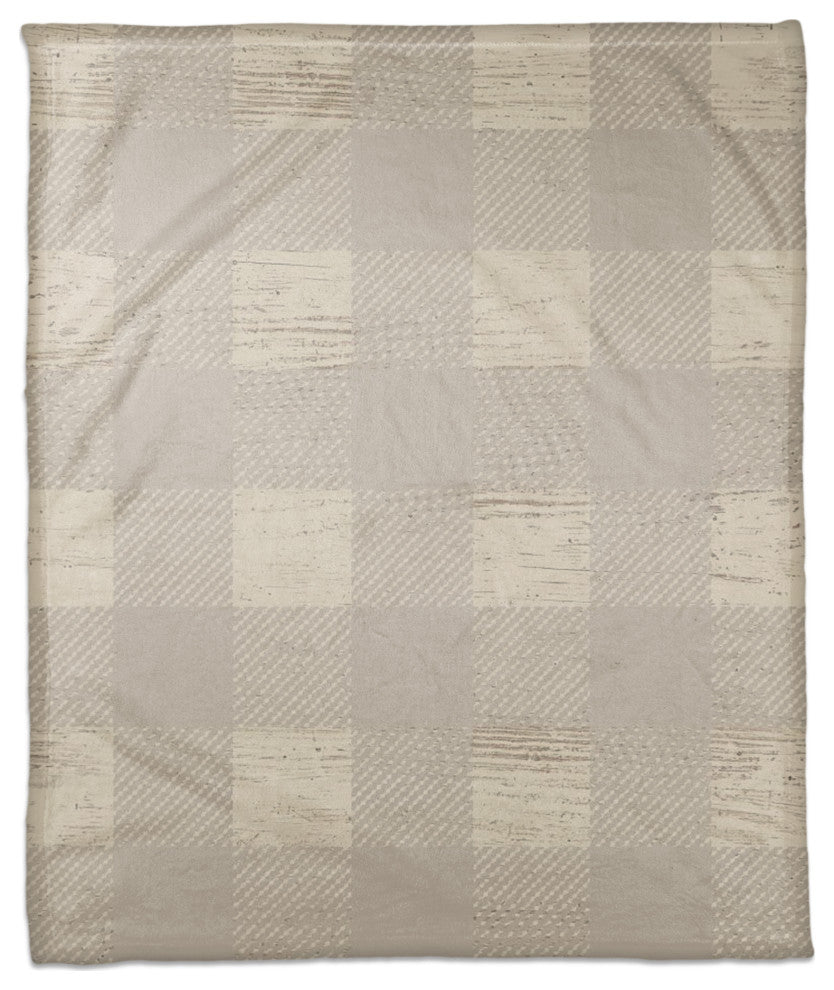 Gray Buffalo Check 50x60 Coral Fleece Blanket