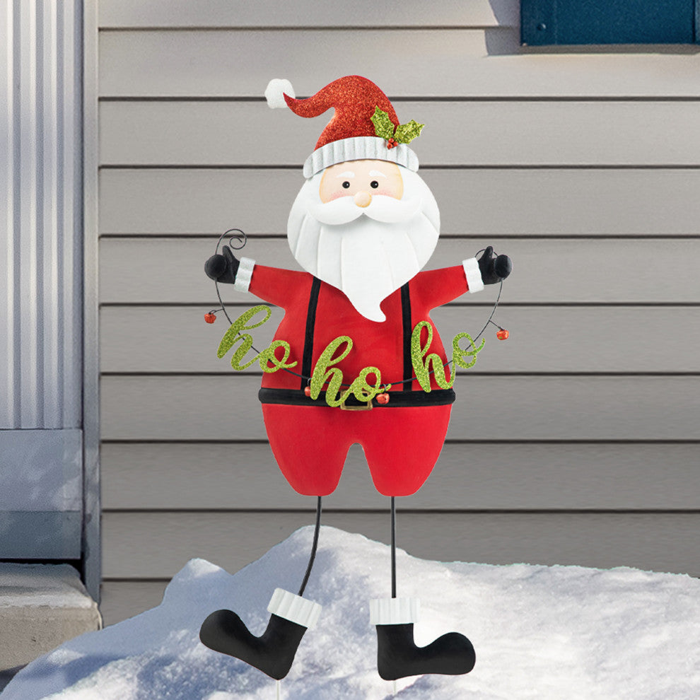 36"H Metal Santa HOHOHO Yard Stake