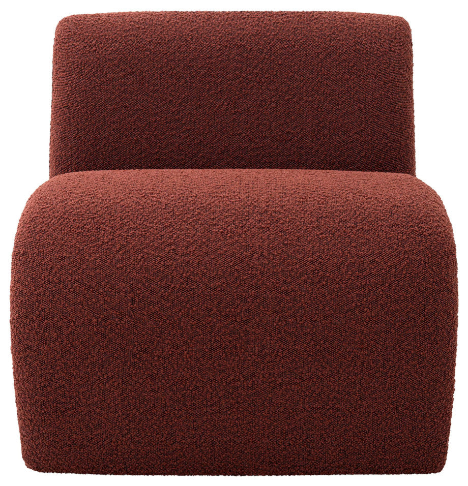 BouclÃ© Curved Accent Chair | Eichholtz Vignola, Red