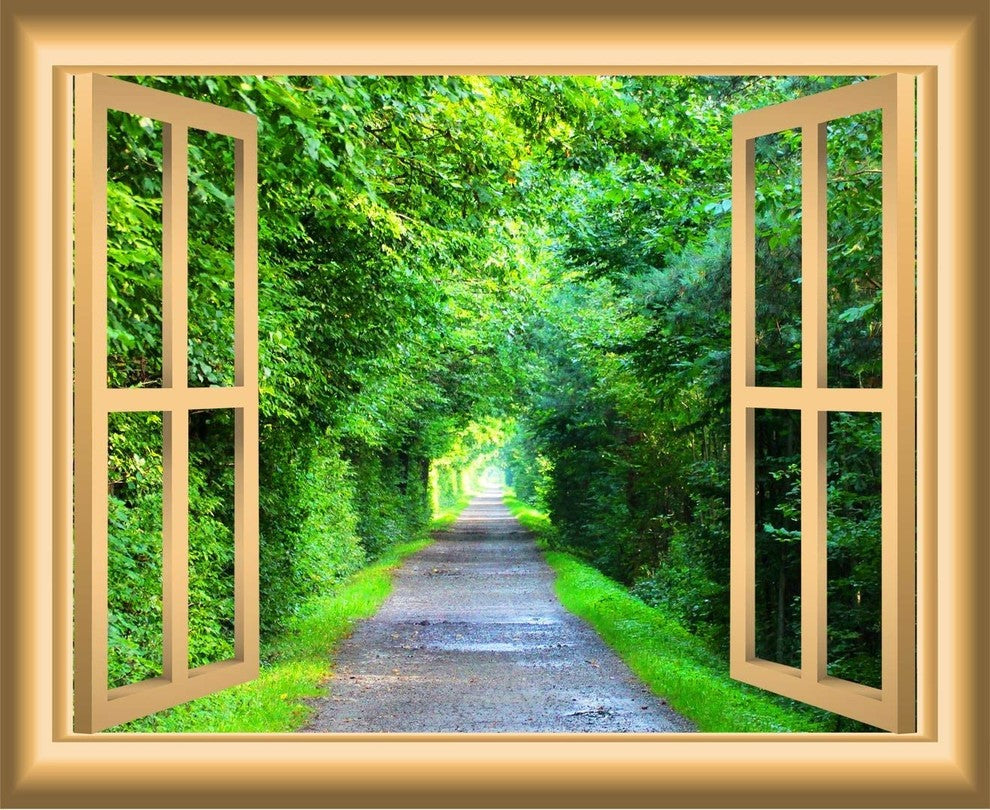 VWAQ 3D Forest Wall Decals, Vinyl Window Cling, 24"x30"