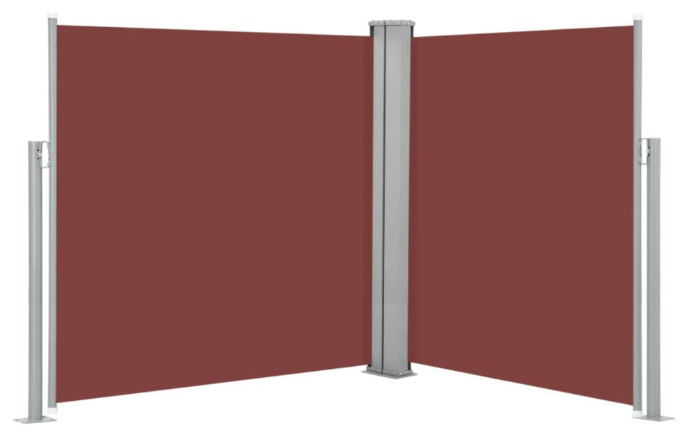 vidaXL Retractable Side Awning 66.9"x236.2" Brown