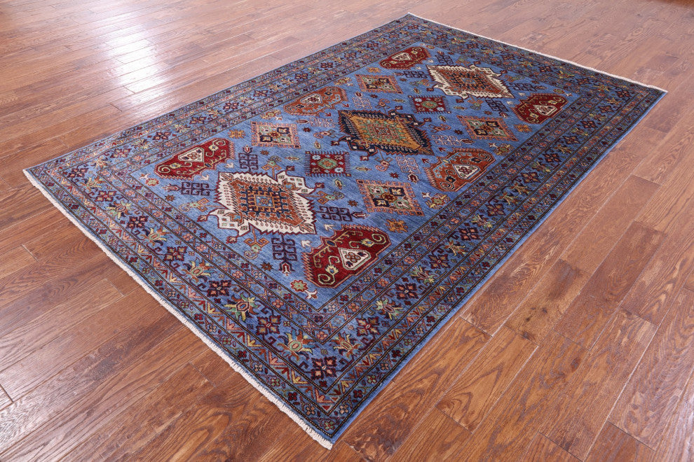 Super Kazak Hand-Knotted Wool Rug 6' 0" X 9' 2" Q10617