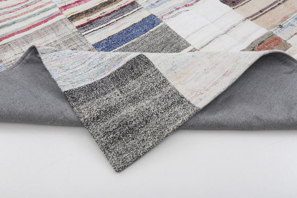 Rug N Carpet - Handmade Oriental 8' 2'' x 11' 6'' Rustic Patchwork Kilim Rug