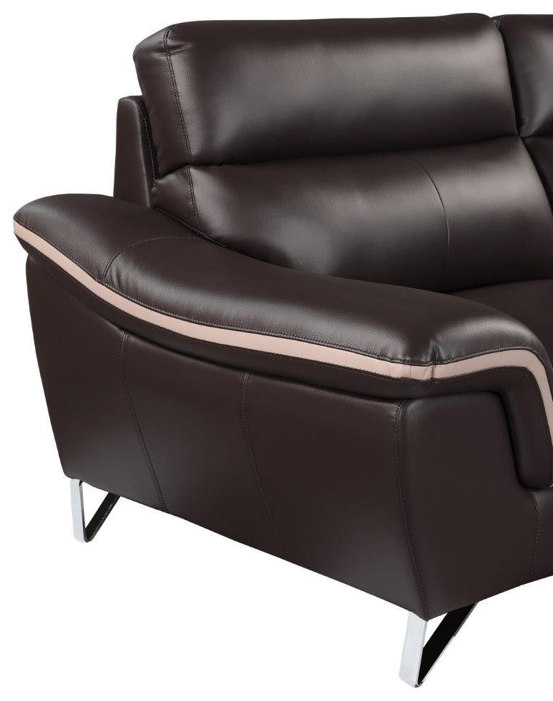 Giuliano Contemporary Premium Leather Match Chair Brown