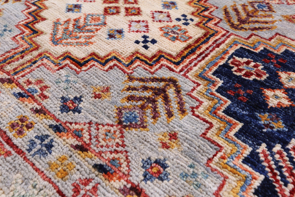 2' 5" X 6' 10" Runner Super Kazak Khorjin Hand Knotted Wool Rug Q10837