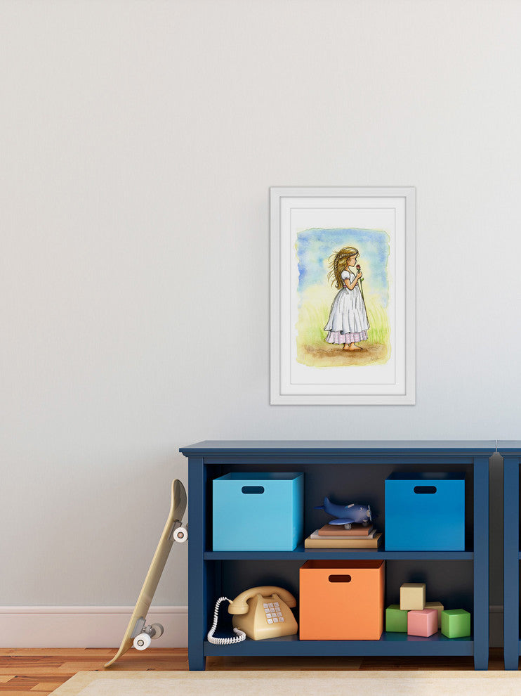 "Rose Girl" Framed Painting Print