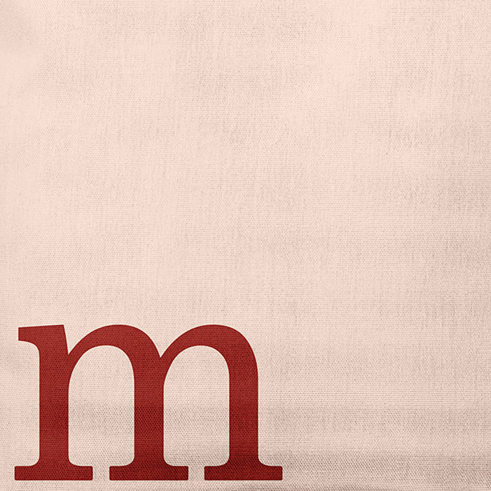 20"x20" Modern Monogram Decorative Throw Pillow, Maple Red