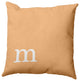 26"x26" Modern Monogram Decorative Throw Pillow, Pale Gold