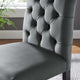 Side Dining Chair, Set of 2, Gray, Velvet, Modern, Cafe Bistro Hospitality