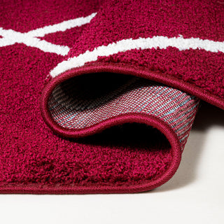 Cole Minimalist Diamond Trellis Red/White 2'x8' Runner Rug