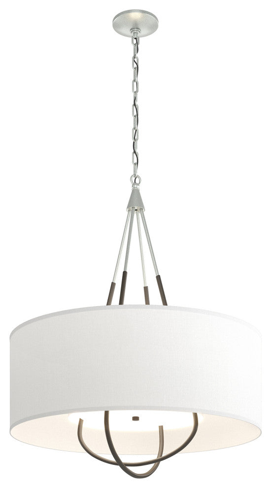 Loop Pendant, Vintage Platinum Finish, Dark Smoke Accents, Natural Anna Shade