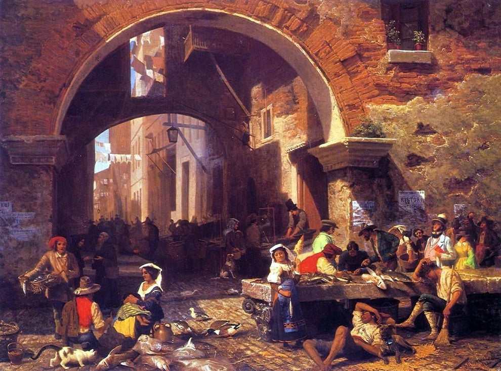 Albert Bierstadt The Portico of Octavia, 21"x28" Gallery Wrapped Canvas Print