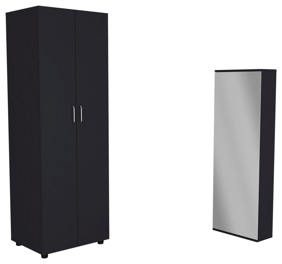 DEPOT E-SHOP Teller 2-Piece Bedroom Set with Armoire and Shoe Rack