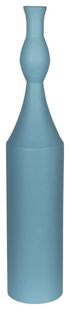 HomeRoots Contemporary Blue Metal Decorative Vase