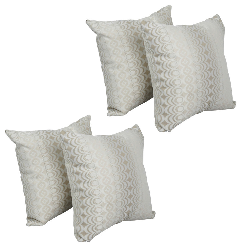 17" Jacquard Throw Pillows With Inserts, Set of 4, Torero Dune