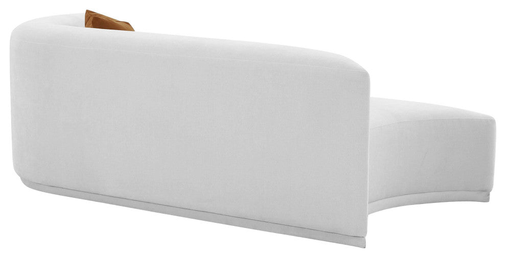 Fickle Grey Velvet Modular RAF Loveseat - Grey