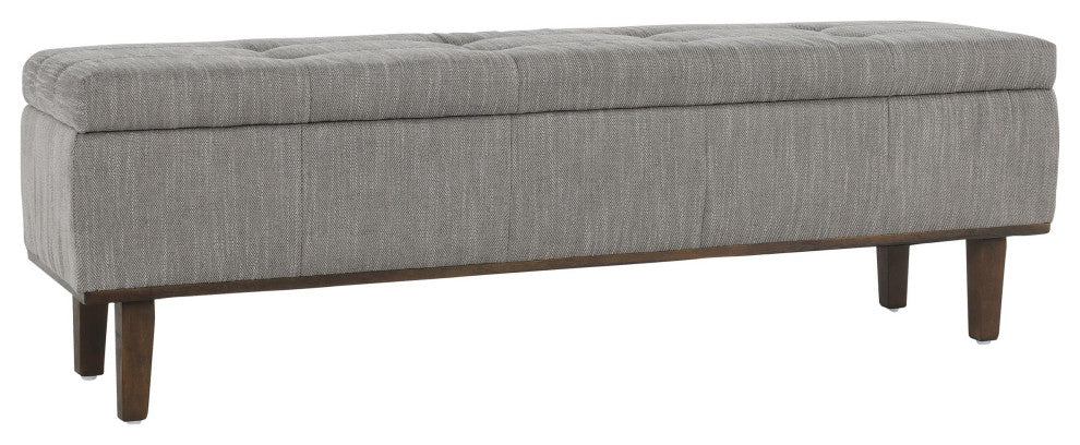Louise Tufted Storage Bench 54", 17Hx54Wx15D, Gray