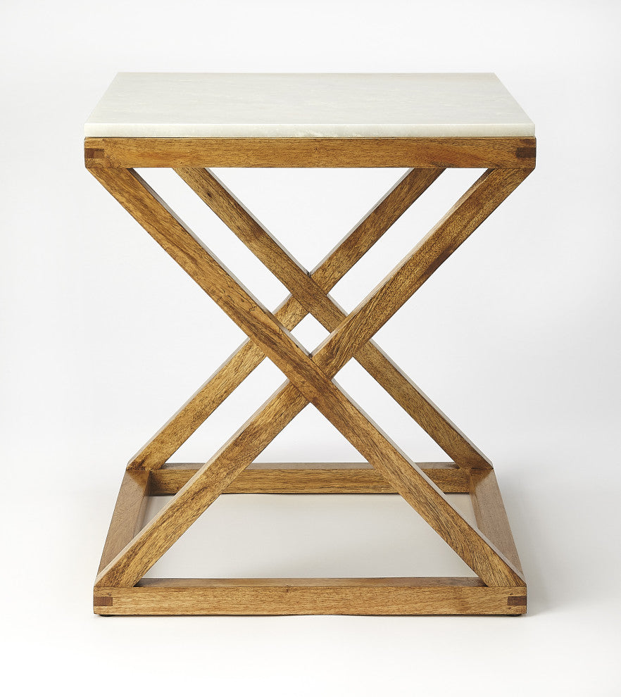 Braylon Marble & Wood End Table, 5329312