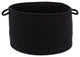 Rhody Rug Wool Solid Basket, Black, 18"X12"