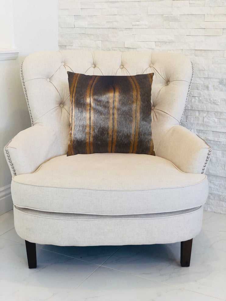 Plutus Fancy Brown Mink Handmade Throw Pillow, (Double sided  26" x 26")