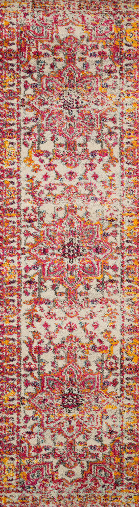 Ivory, Pink Nadia Area Rug by Loloi II, 2'2"x6'0"