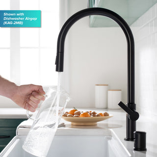 Oletto Pull-Down 1-Hole Kitchen Faucet, Matte Black, Model Kpf-2821mb