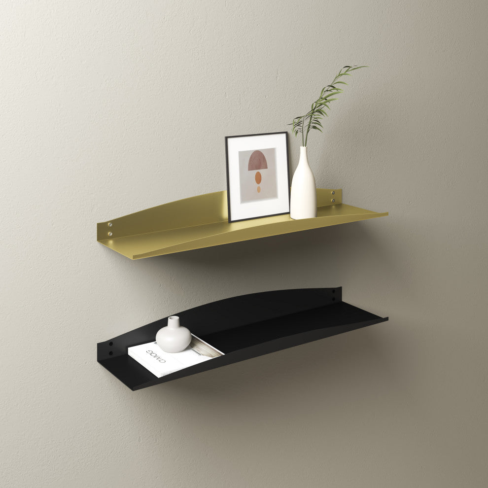 Harry Wall Mounted Shelves, Black, 24"