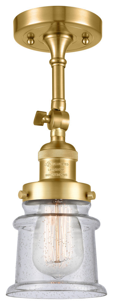 Small Canton 1 Light Sconce, Satin Gold, Seedy