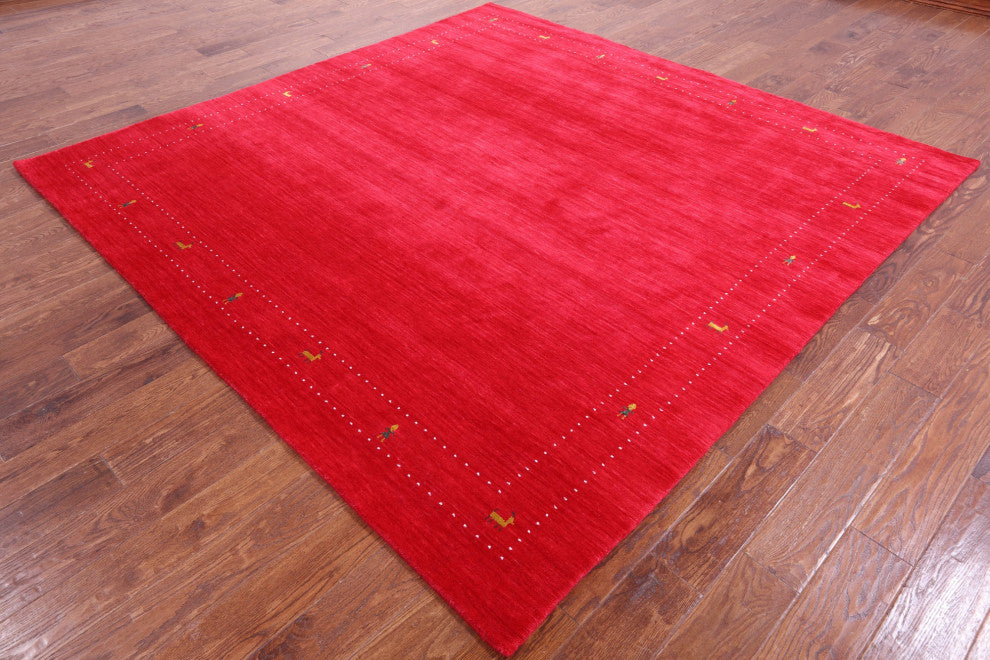 8' Square Persian Gabbeh Hand Knotted Wool Rug - Q15026