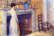 Frederick Childe Hassam A Fireplace, 18"x27" Gallery Wrapped Canvas Print
