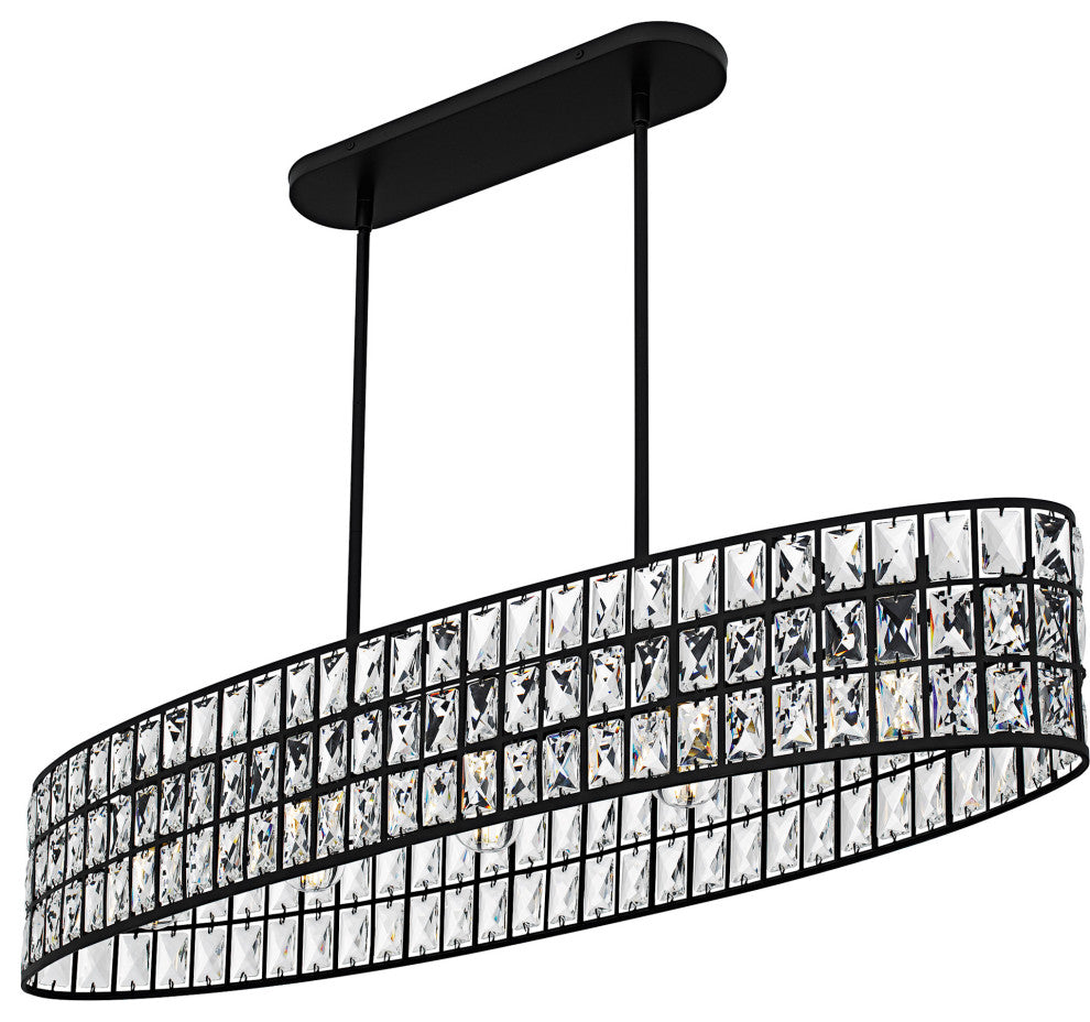 Quoizel GIB542 Gibson 5 Light 42"W Crystal Linear Chandelier - Polished Chrome