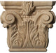 Small Floral Roman Corinthian Capital (Fits Pilasters up to 3 7/8"W x 1"D) Alder