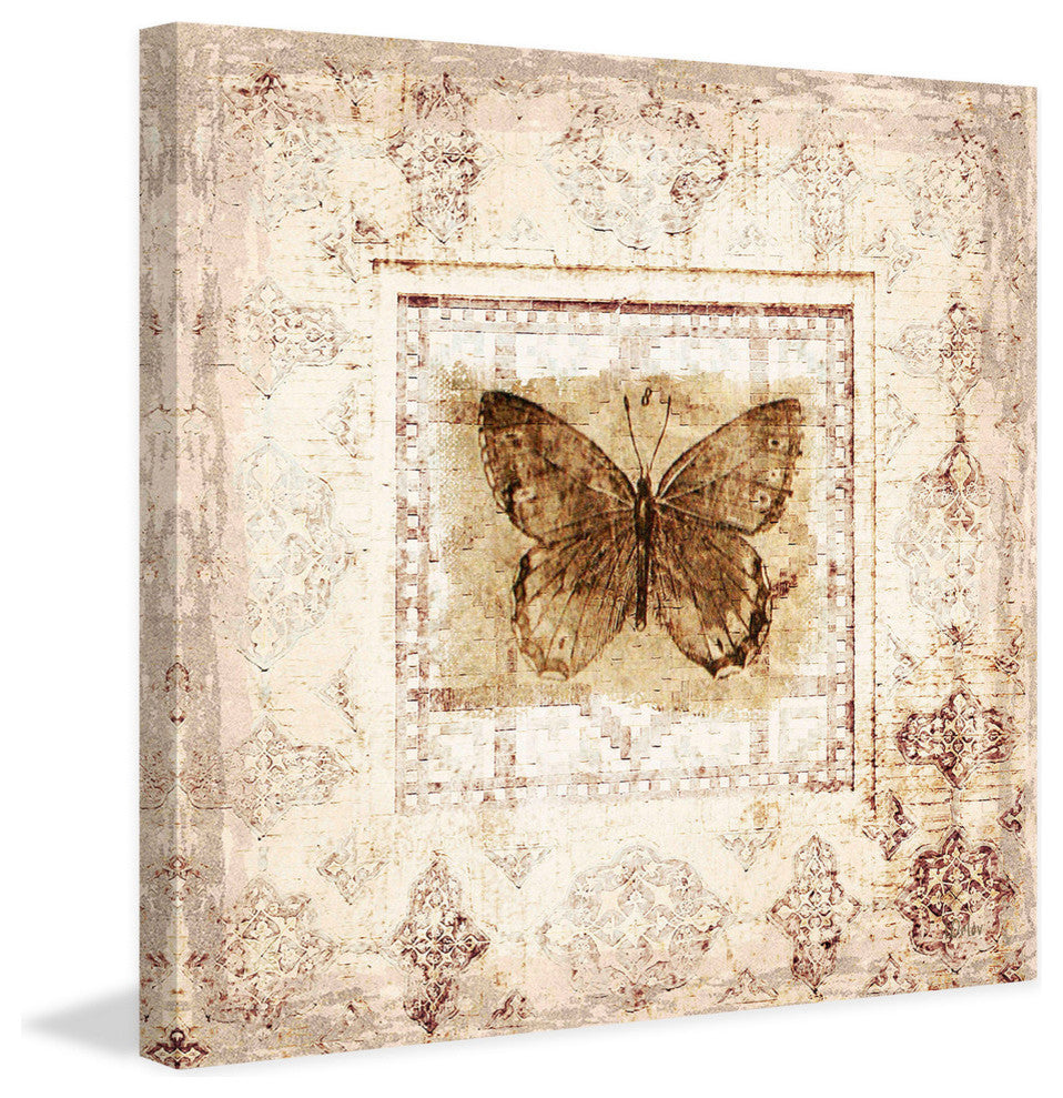"Antique Butterfly II" Painting Print on Canvas by Irena Orlov