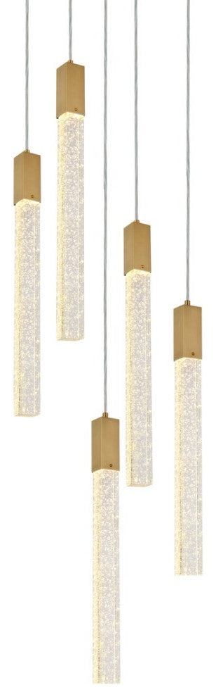 Wade 5-Light Pendant, Satin Gold