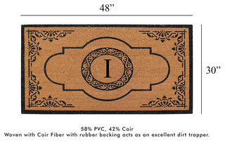First Impression Hand Crafted Abrilina Entry Monogram Double Doormat,(30"x48"),