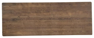 HERCULES 9' x 40" Rectangular Solid Pine Farm Table with X Legs, Antique Rustic
