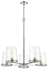 Z-LITE 3032-5PN 5 Light Chandelier, Polished Nickel