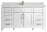 Cambridge 60 Single Bathroom Vanity in White 2" Carrara Quartz