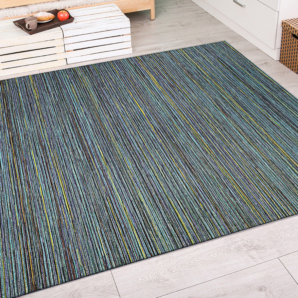 Couristan Cape Hinsdale Indoor/Outdoor Area Rug, Teal/Cobalt, 3'11"x5'6"