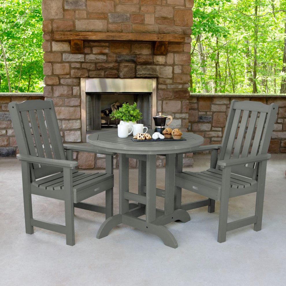 Lehigh 3-Piece Round Dining Set, Coastal Teak