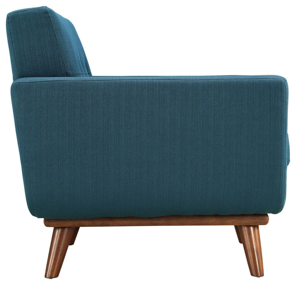Modern Contemporary Armchair and Sofa, 2-Piece Set, Azure