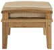 Modern Contemporary Outdoor Patio Teak Ottoman, Natural Wood