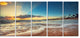 Exotic Beach in Dominican Republic, Seashore Canvas Art Print, 60"x28", 5 Panels