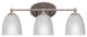 Capri 3-Light Bath Bar, Brushed Nickel/Clear Ribbed